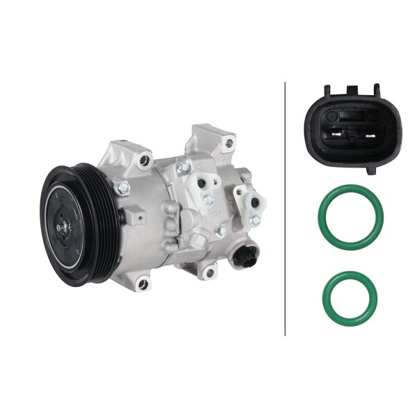 Air Conditioning Compressor 12 V Ø 120 HELLA suitable for e.g. TOYOTA AURIS