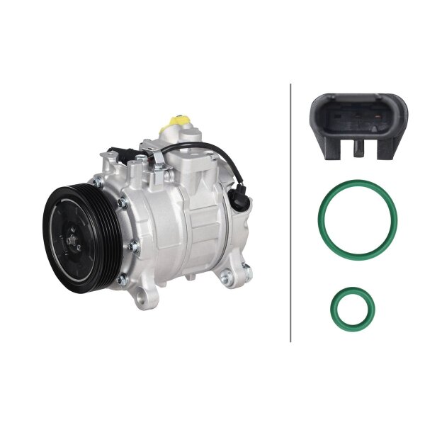 Air Conditioning Compressor 12 V Ø 110 HELLA suitable for e.g. BMW X3