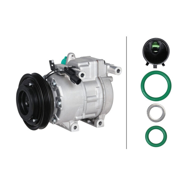 Air Conditioning Compressor 12 V Ø 125 HELLA suitable for e.g. HYUNDAI ACCENT