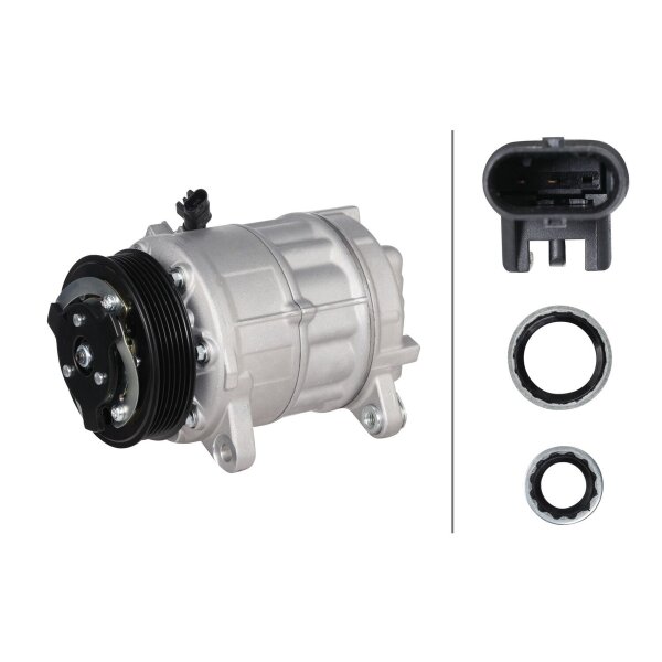 Air Conditioning Compressor 12 V Ø 110 HELLA suitable for e.g. BMW 5 Series