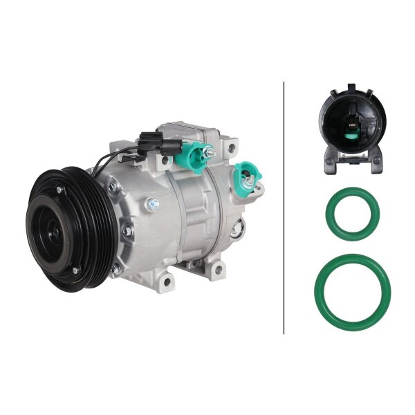 Air Conditioning Compressor 12 V Ø 120 HELLA suitable for e.g. HYUNDAI i30