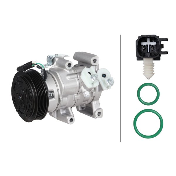 Air Conditioning Compressor 12 V Ø 110 HELLA suitable for e.g. FORD KA+