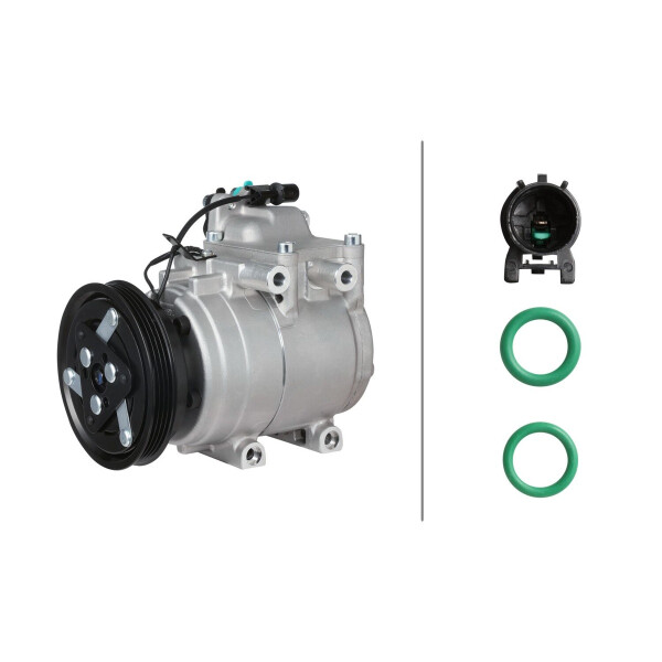 Klimakompressor 12 V Ø 124 HELLA IAM-Expertise passend für u.a. HYUNDAI ACCENT