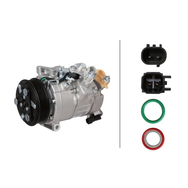 Air Conditioning Compressor 12 V Ø 110 HELLA suitable for e.g. FORD TRANSIT