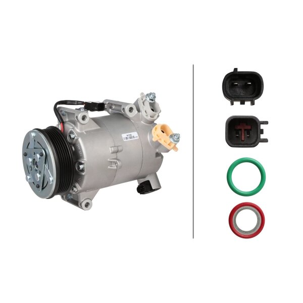 Air Conditioning Compressor 12 V Ø 108 HELLA suitable for e.g. FORD GALAXY