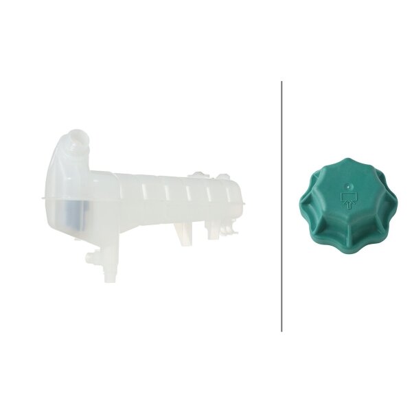 Coolant Expansion Tank plastic with cover HELLA for MAN TGM and others