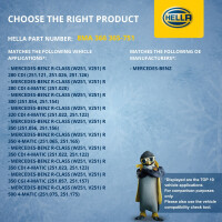 Coolant Expansion Tank plastic with cover HELLA suitable for MB R-CLASS