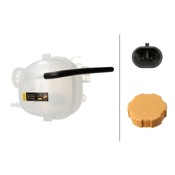 Coolant Expansion Tank Plastic with Lid HELLA for e.g. OPEL VECTRA