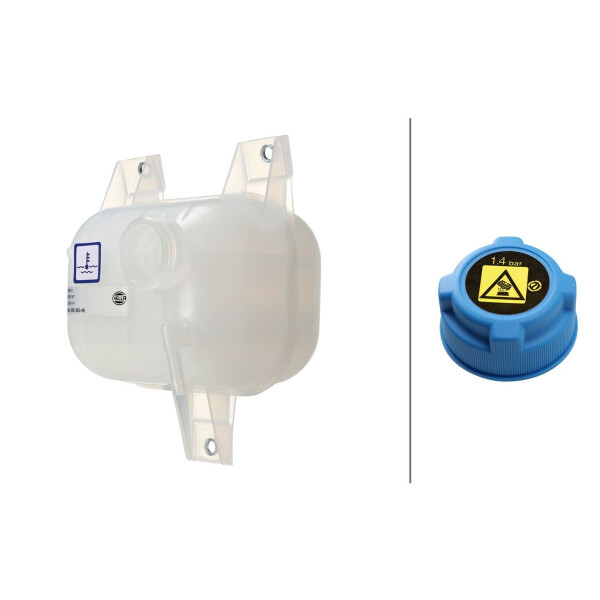 Coolant Expansion Tank Plastic with Lid HELLA for FIAT DOBLO and others