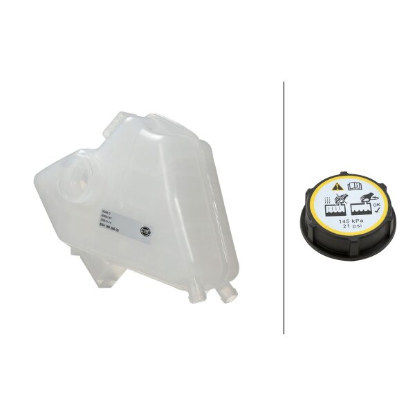 Coolant Expansion Tank plastic with Lid HELLA for e.g. FORD FIESTA