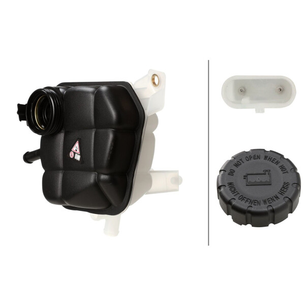 Coolant Expansion Tank Plastic with Lid HELLA suitable for e.g. MB GLE