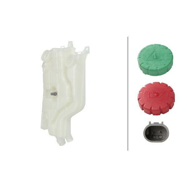 Coolant Expansion Tank plastic with Lid HELLA for e.g. MB ATEGO