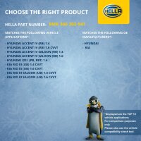 Engine Cooling Radiator cooling fins soldered 500 x 368 mm HELLA for KIA RIO