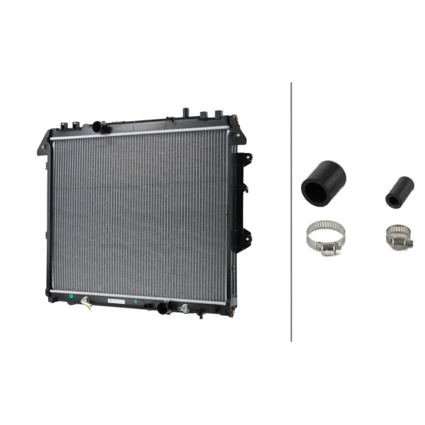 Kühler Motorkühlung Kühlrippen gelötet 525 x 648 mm HELLA für TOYOTA HILUX