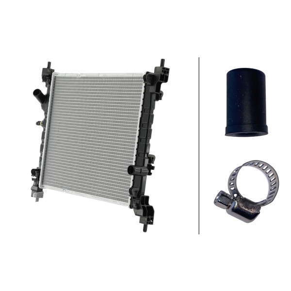 Kühler Motorkühlung Kühlrippen gelötet 450 x 388 mm HELLA für CHEVROLET SPARK