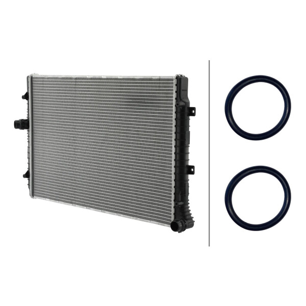 Kühler Motorkühlung Kühlrippen gelötet 648 x 438 mm HELLA für u.a. VW CADDY