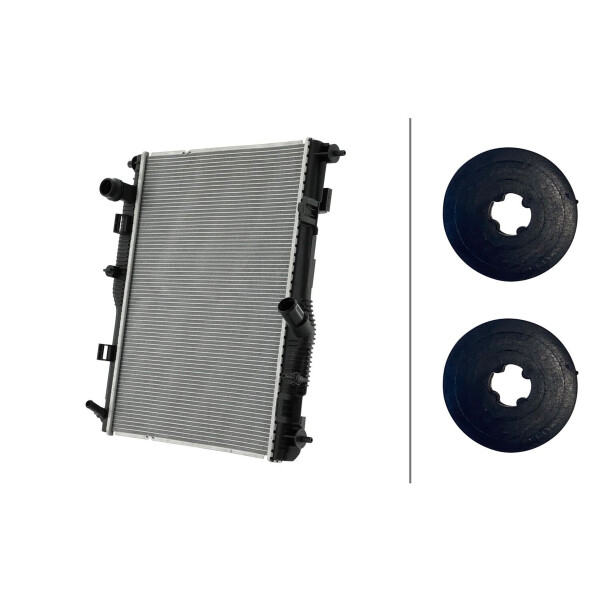 Kühler Motorkühlung Kühlrippen gelötet 545 x 385 mm HELLA für u.a. FORD FIESTA