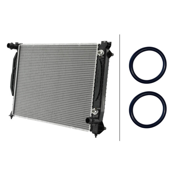 Kühler Motorkühlung Kühlrippen gelötet 632 x 448 mm HELLA für AUDI ALLROAD