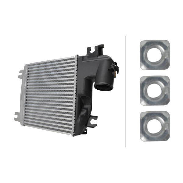 Ladeluftkühler Kühlrippen gelötet Aluminium 275 x 307 mm HELLA für TOYOTA HILUX