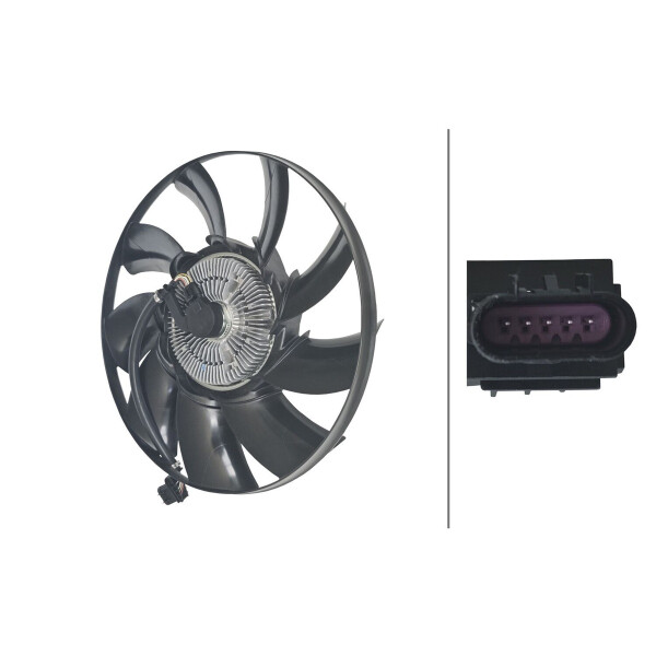 Engine Cooling Fan 12 V 5-pin HELLA for e.g. LAND ROVER DISCOVERY