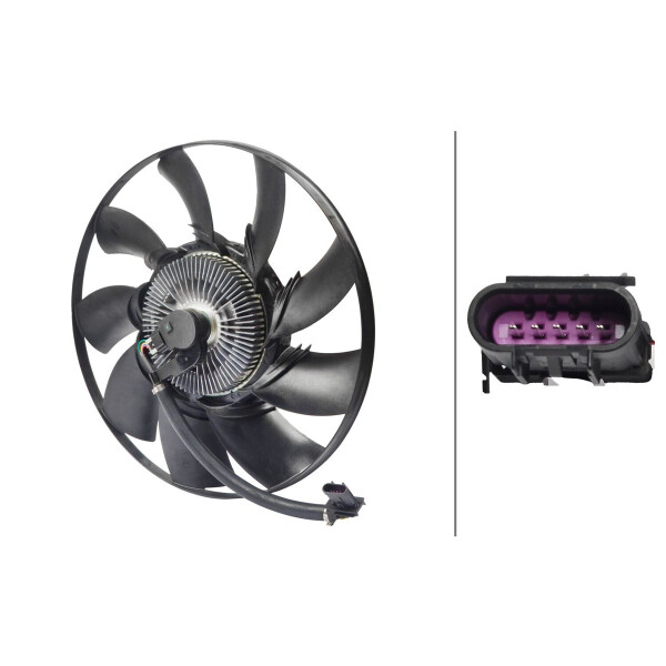 Engine Cooling Fan 12 V 5-pin HELLA for e.g. LAND ROVER DISCOVERY