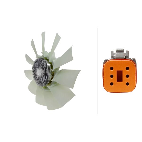 Engine Cooling Fan 24 V 6-pin HELLA IAM-Expertise for SCANIA P I and others