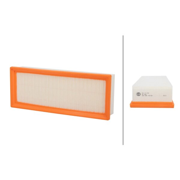 Air Filter insert 321 x 128 mm HELLA IAM-Expertise suitable for e.g. AUDI A4
