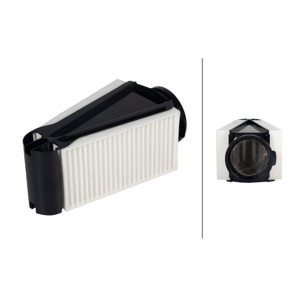 Air Filter insert 262 x 108 mm HELLA for MERCEDES-BENZ C-CLASS and others