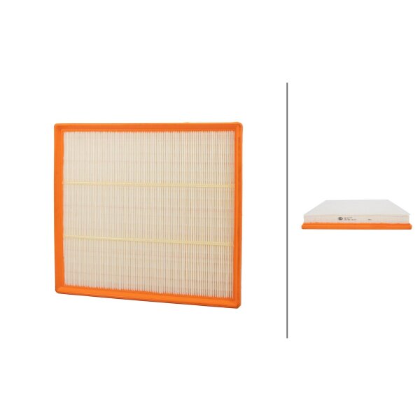 Air Filter insert 342 x 301 mm HELLA suitable for e.g. FORD TRANSIT