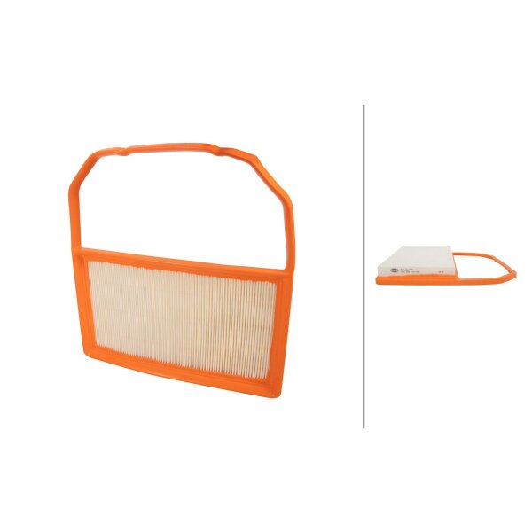 Air Filter insert 282 x 169 mm HELLA suitable for e.g. SEAT Mii