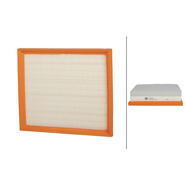 Air Filter insert 241 x 204 mm HELLA suitable for e.g. CITROËN C4