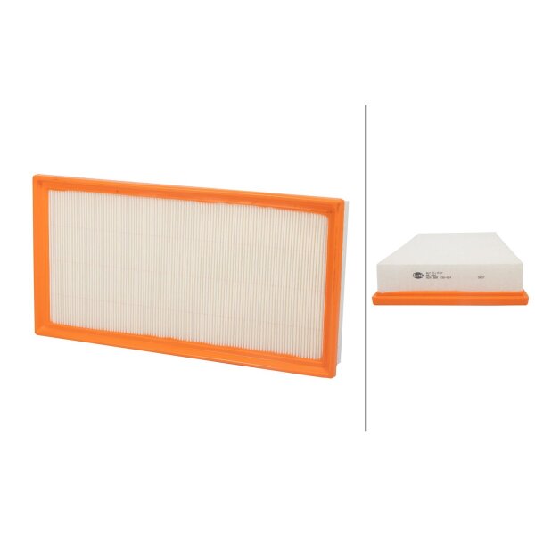 Air Filter insert 363 x 185 mm HELLA IAM-Expertise suitable for e.g. VAG