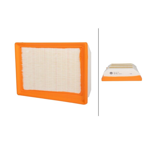 Air Filter insert 246 x 174 mm HELLA suitable for e.g. FIAT TIPO