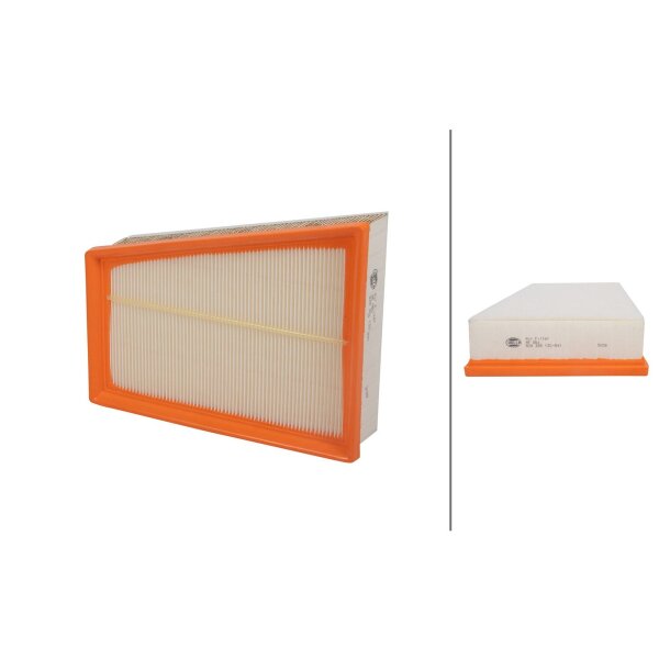 Air Filter insert 243 x 191 mm HELLA suitable for RENAULT KANGOO