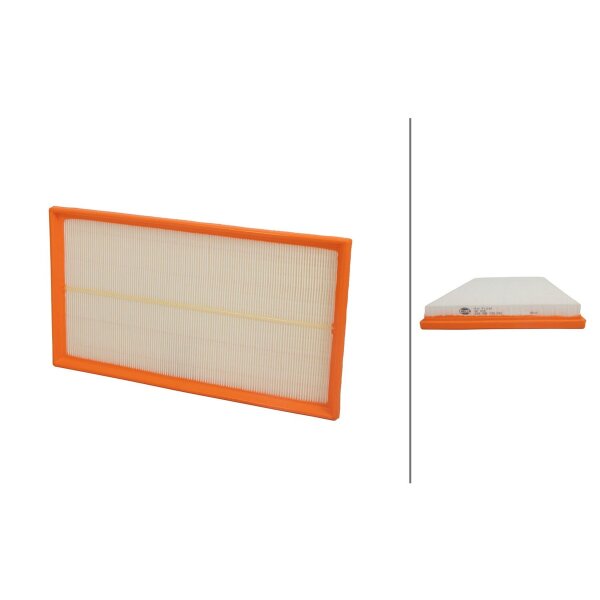 Air Filter insert 416 x 224 mm HELLA for MERCEDES-BENZ MARCO and others