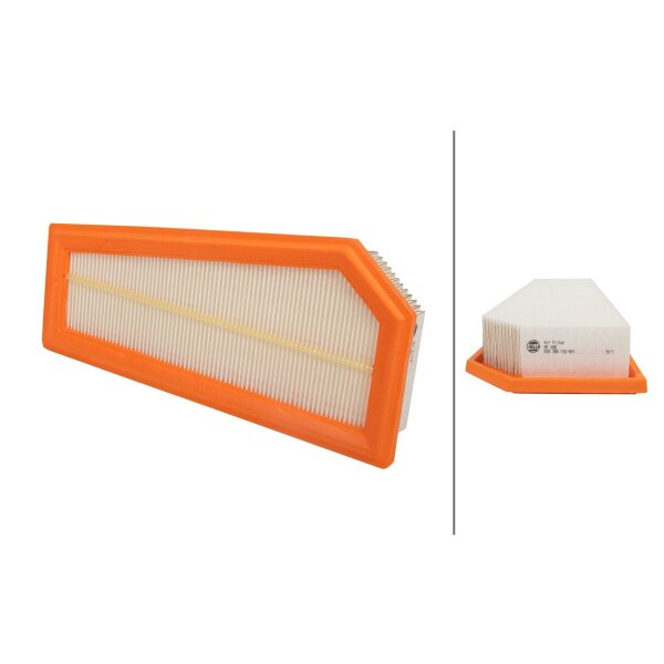 Air Filter insert 313 x 145 mm HELLA for MERCEDES-BENZ C-CLASS and others