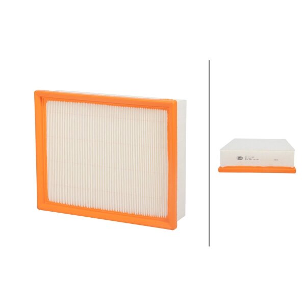 Air Filter insert 246 x 189 mm HELLA for LAND ROVER DEFENDER and others