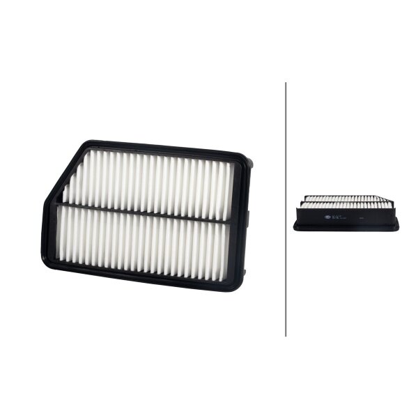 Air Filter insert 259 x 165 mm HELLA suitable for e.g. KIA SPORTAGE