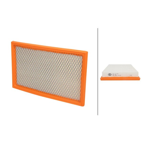 Air Filter insert 279 x 167 mm HELLA IAM-Expertise suitable for e.g. NISSAN 350Z