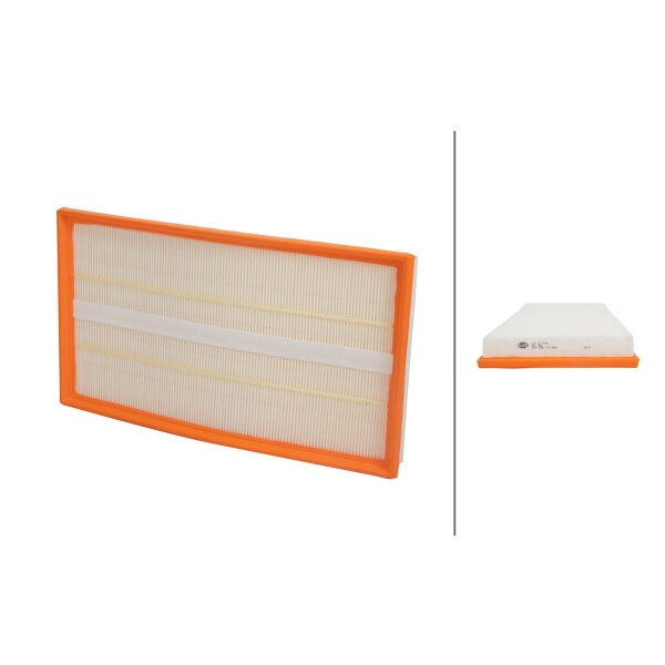 Air Filter insert 419 x 227 mm HELLA for MERCEDES-BENZ VITO and others