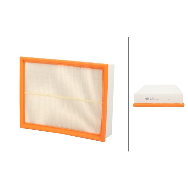 Air Filter insert 276 x 218 mm HELLA suitable for e.g. VW TRANSPORTER