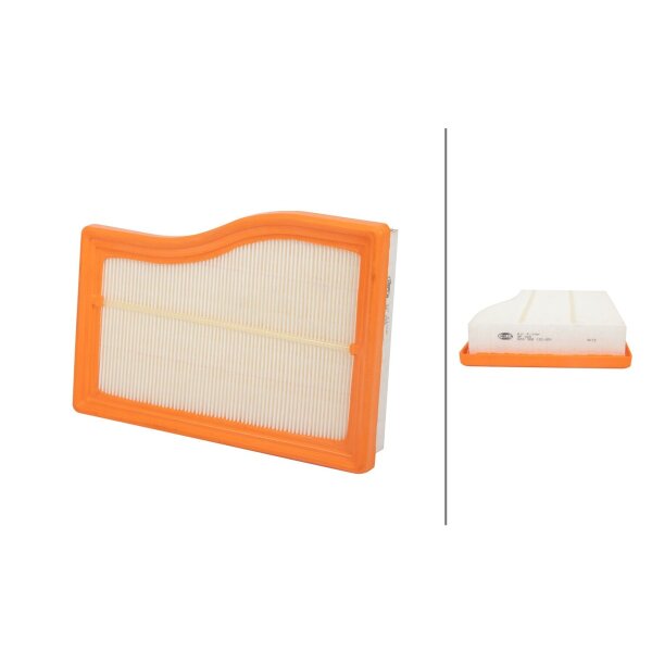 Air Filter insert 256 x 187 mm HELLA for MERCEDES-BENZ A-CLASS and others