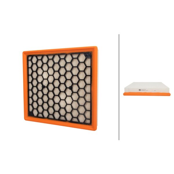 Air Filter insert 289 x 258 mm HELLA suitable for e.g. OPEL INSIGNIA