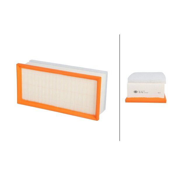 Air Filter insert 307 x 145 mm HELLA IAM-Expertise suitable for TOYOTA