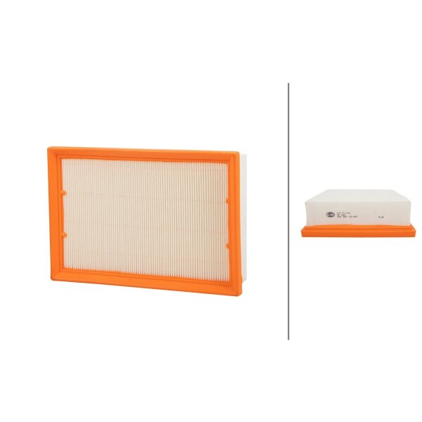 Air Filter insert 274 x 185 mm HELLA suitable for SEAT TOLEDO and others