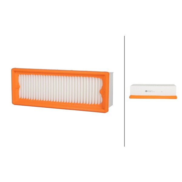 Air Filter insert 260 x 96 mm HELLA IAM-Expertise suitable for e.g. DACIA DUSTER