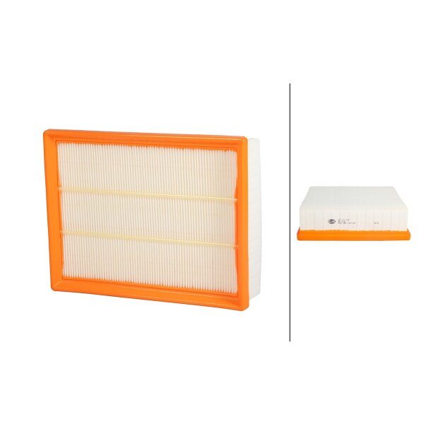 Air Filter insert 259 x 205 mm HELLA suitable for LAND ROVER DISCOVERY