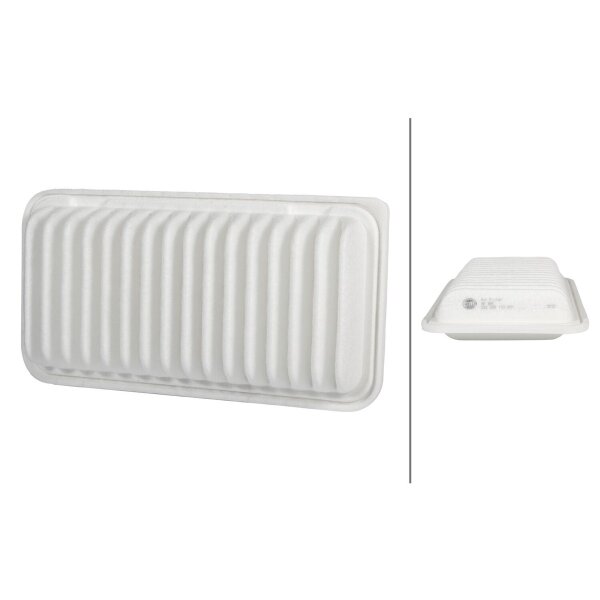 Air Filter insert 289 x 149 mm HELLA suitable for e.g. TOYOTA COROLLA