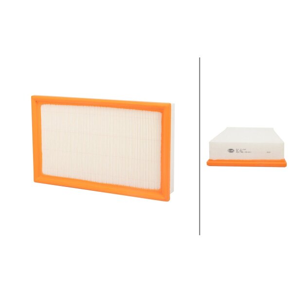 Air Filter insert 306 x 184 mm HELLA suitable for e.g. VW PASSAT