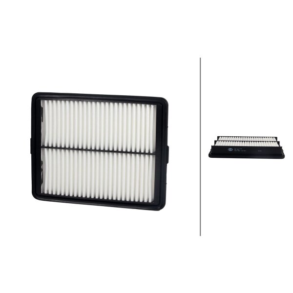 Air Filter insert 244 x 187 mm HELLA suitable for e.g. SSANGYONG XLV